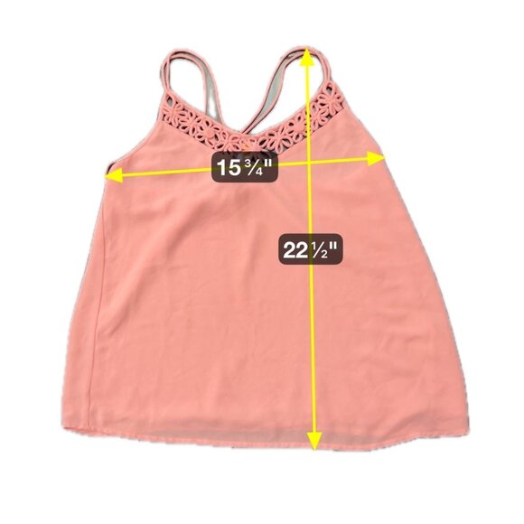 Naked Zebra Pink Crochet Lace V Neck Spaghetti Strap Tank Top Sz Small - Picture 7 of 9